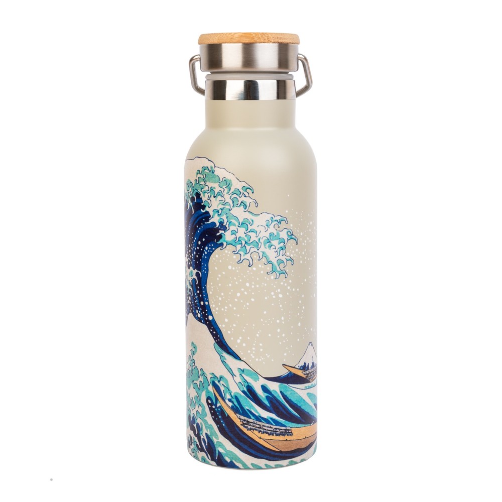 Grupo Erik Hokusai - The Great Wave Of Kanagawa Hokusai Metal Bottle With Handle Bouteille - Multicolore